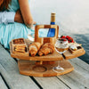 Portabel Holz Picknick Tisch – Faltbarer Picknicktisch aus Holz mit Glashaltern & Snackfächern | Für Garten, Strand & Reisen