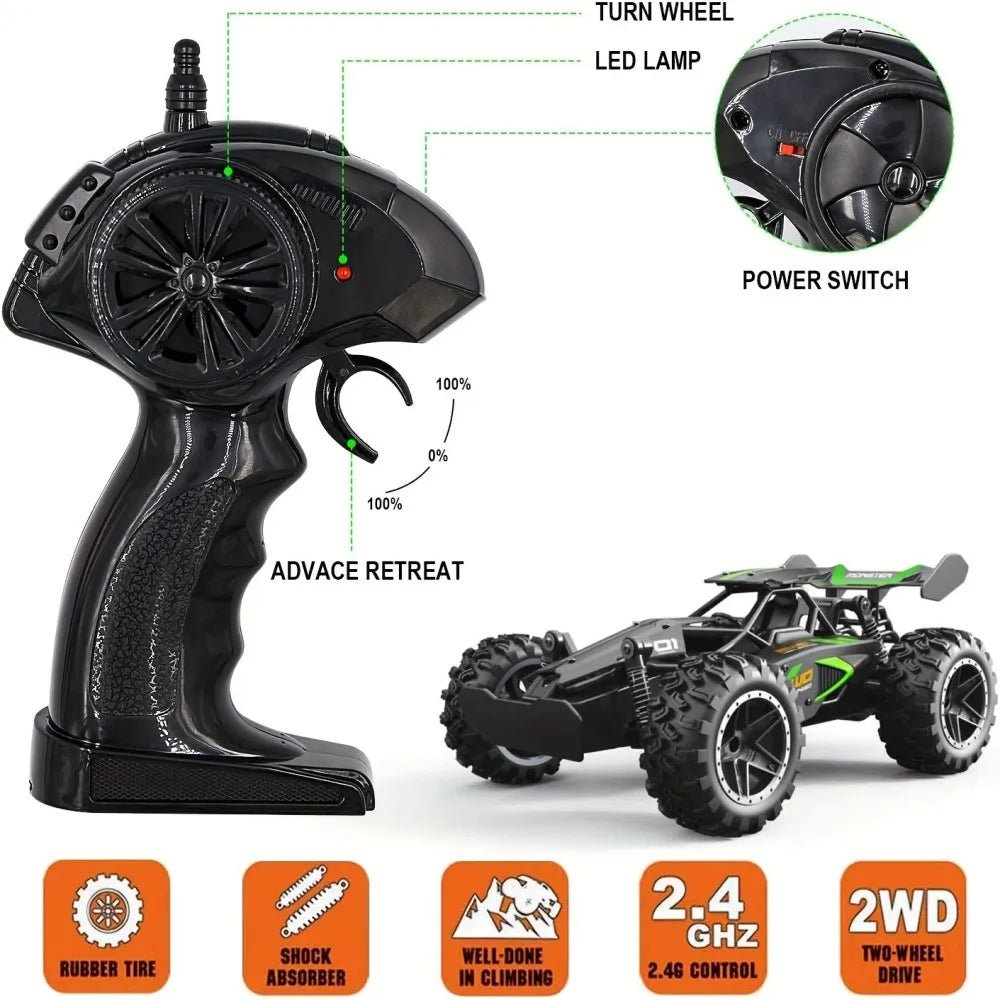 RACERUSH – Elektrisches 1:18 Offroad-RC-Auto mit robusten Gummireifen 6