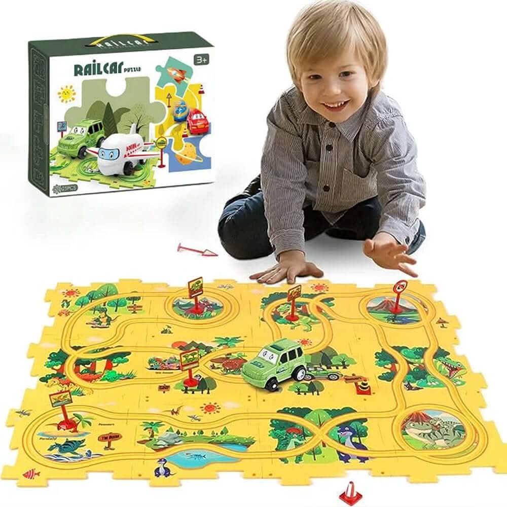 Kreativhandwerk Puzzlespiel – Kreatives Bau- und Rennspiel für Kinder