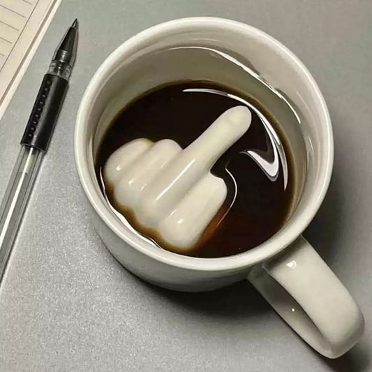RebelSip Keramiktasse | Lustige Kaffeetasse mit Mittelfinger | Verstecktes Design | Scherzgeschenk für Freunde und Kollegen 0