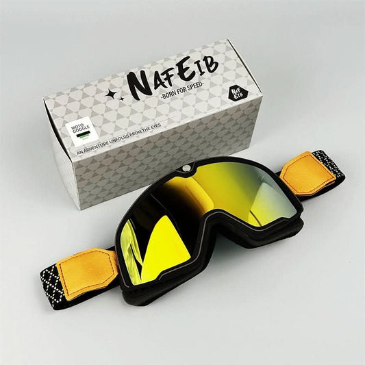 Retro-Motorradbrille – Herren Vintage-Schutzbrille mit UV-Schutz