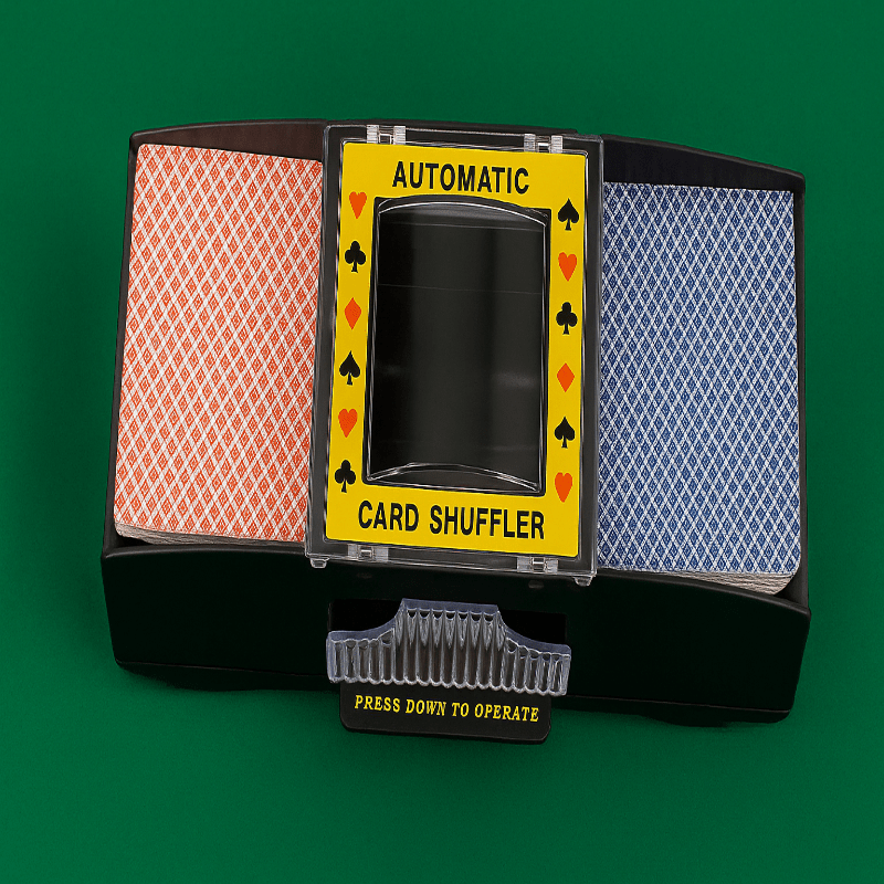 SHUFFLORQ – Automatischer elektrischer Kartenmischer (USB- und batteriebetrieben für 1–2 Kartenspiele) 0