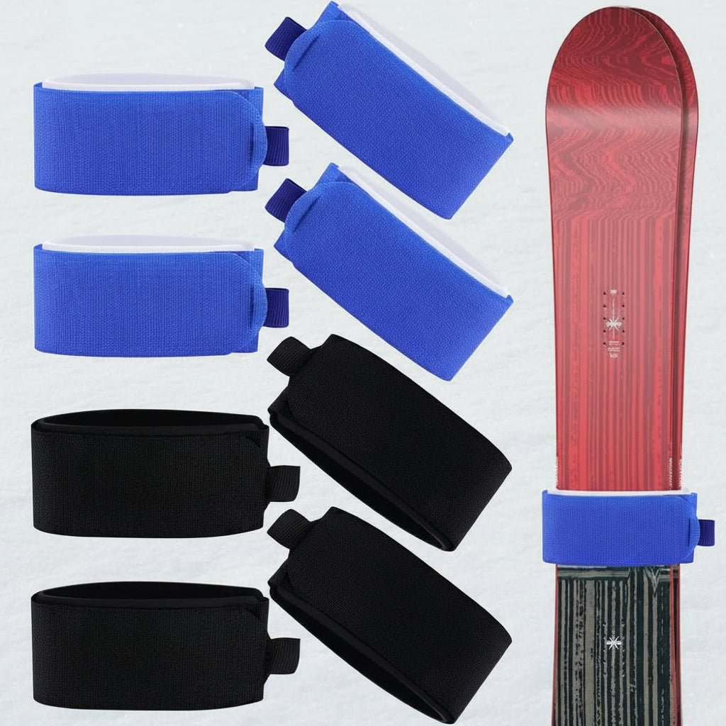 SNOWBIND – Strapazierfähige Nylon-Skigurte (2 Stück) mit Klebebefestigungsgurten 4