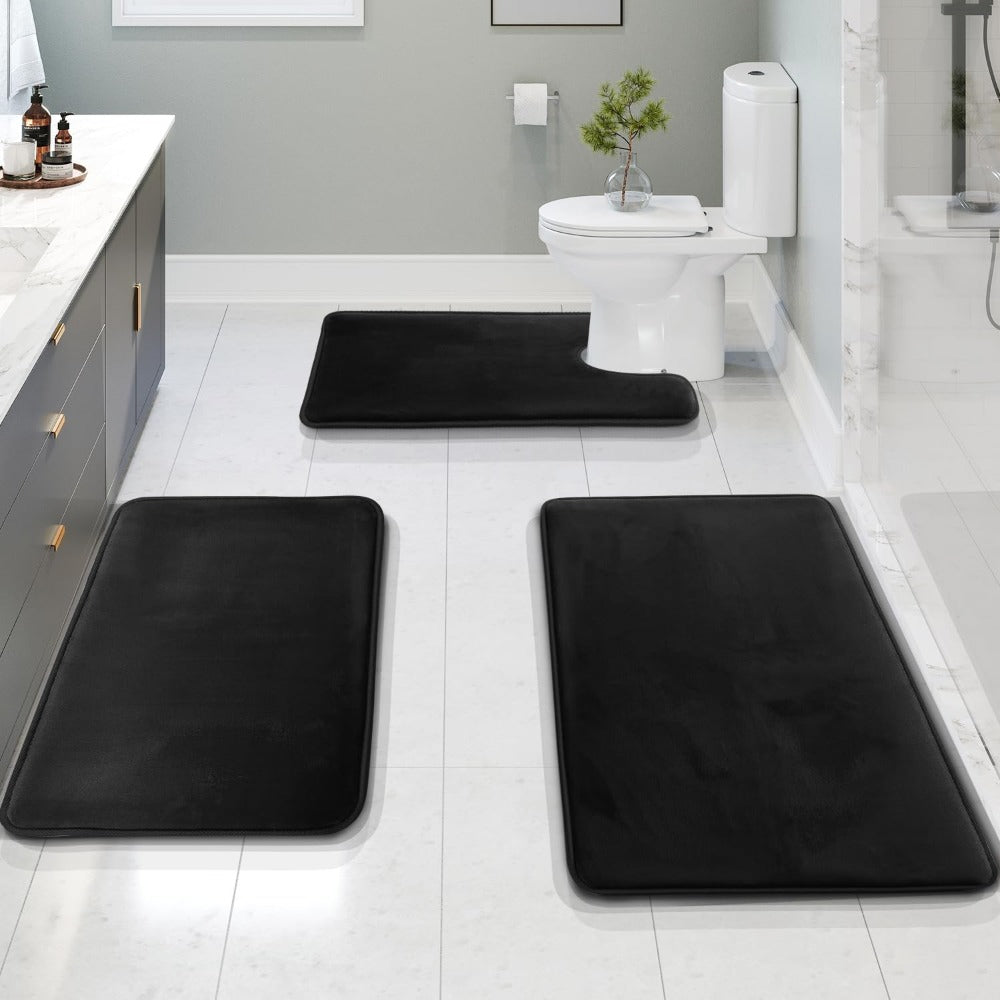 SOAKREST – Saugfähiges Badezimmerteppich-Set aus Memory-Schaum mit rutschfester Unterseite 4