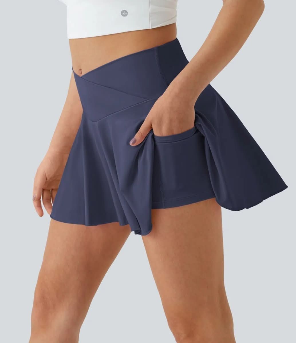 SOFTLYZERO Rock – Ultraleichter Tennisrock Mit Crossover-Bund Und Integrierten Shorts