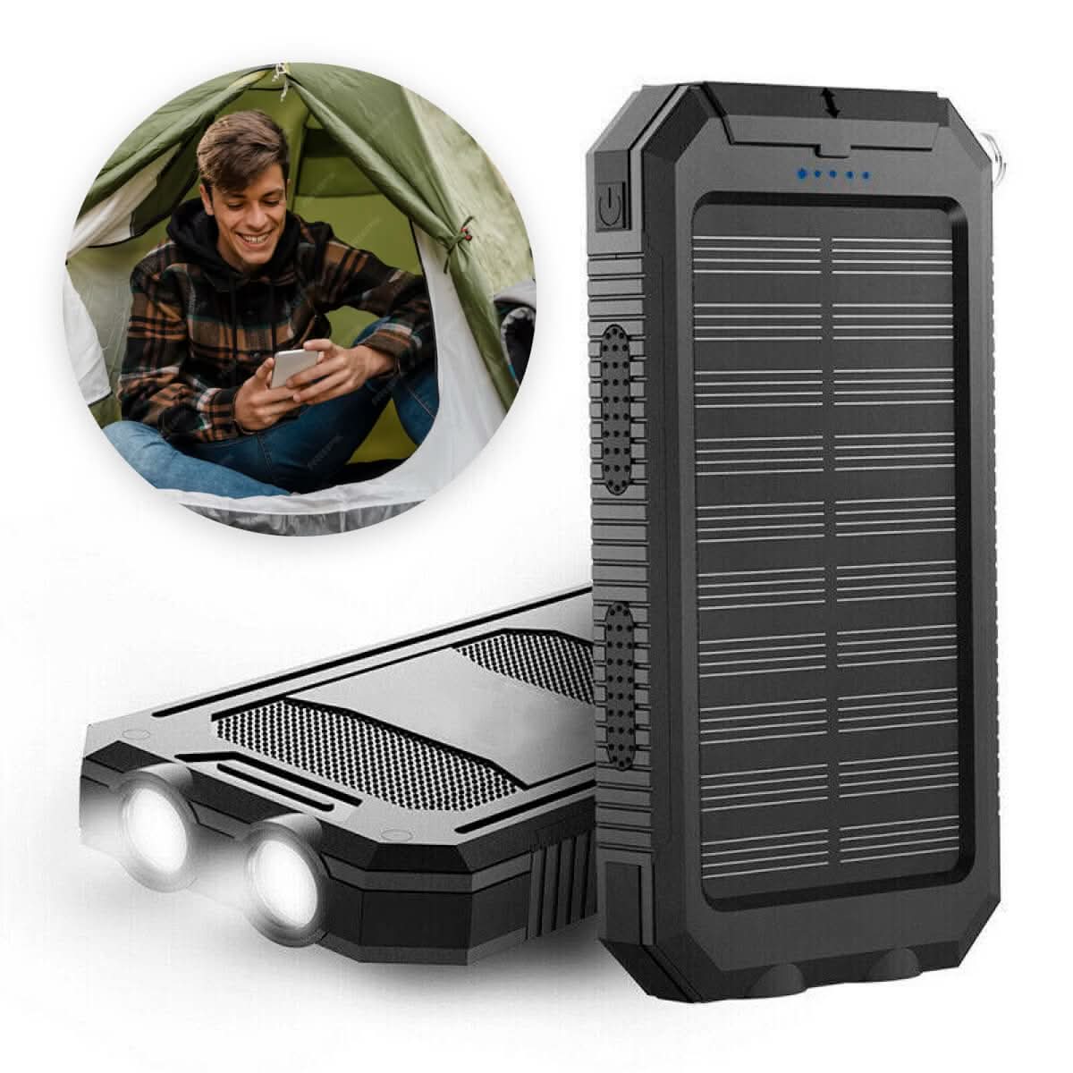 SOLARFORCE Powerbank – Wasserdichte Solar-Powerbank Mit 30000mAh Für Draußen-Abenteuer