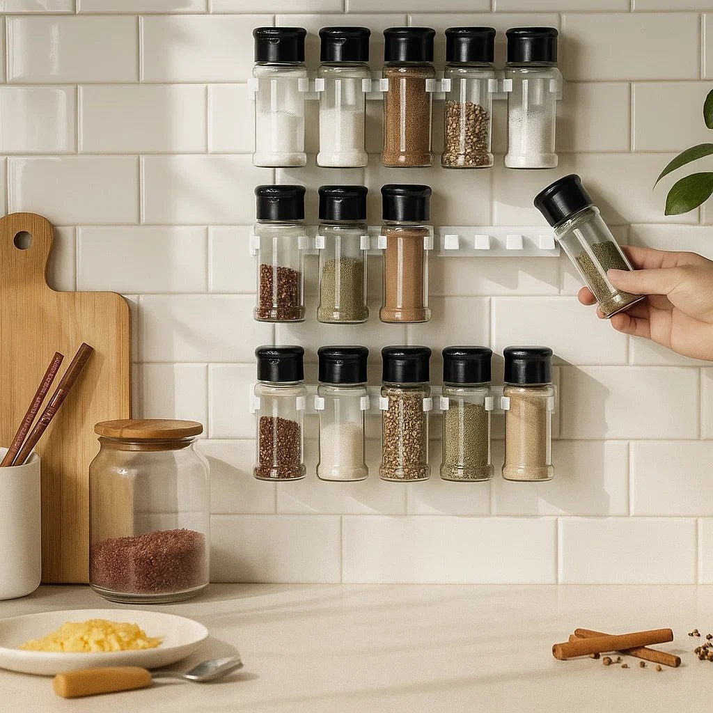 STICKSPICE – An der Wand befestigtes, selbstklebendes Gewürzregal für eine effiziente Aufbewahrung in der Küche 1