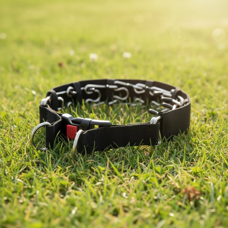 STRONGPRONG – Verstellbares Stachelhalsband mit Edelstahlgliedern und Nylonbezug 0