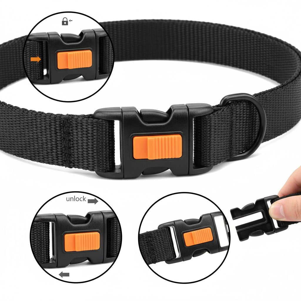 STRONGPRONG – Verstellbares Stachelhalsband mit Edelstahlgliedern und Nylonbezug 1