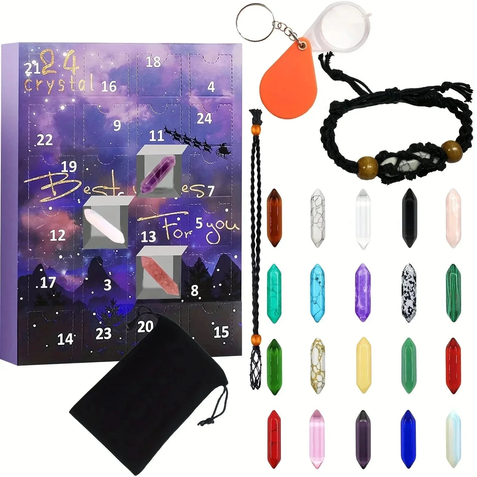 Kristalljuwelen – Magischer Edelstein-Adventskalender Mit 24 Naturkristallen