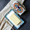 Handgemalte Butterdose im Toskanischen Stil