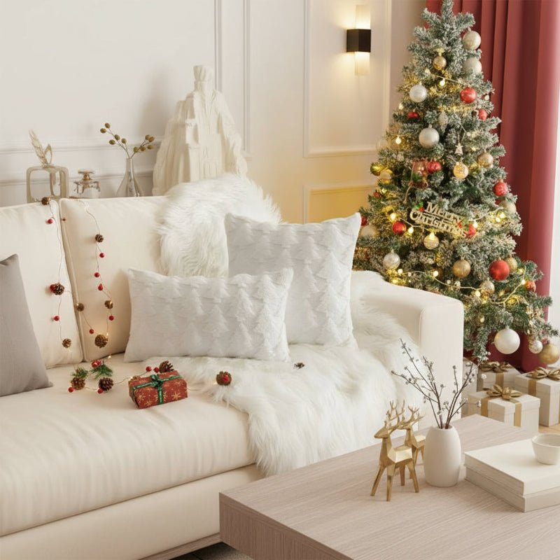 TREEBLISS – Kuscheliger Plüsch-Weihnachtsbaum-Kissenbezug mit ultraweichem Stoff 1