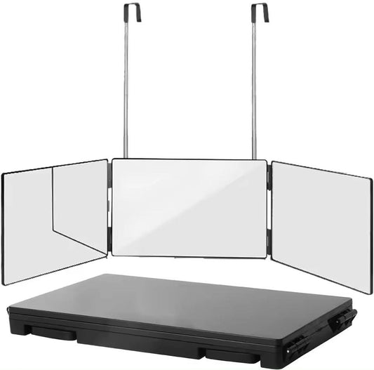 TRIFLEX Spiegel – 3-Wege-Frisier-Spiegel Mit Verstellbaren Haken Und Faltbarem Design