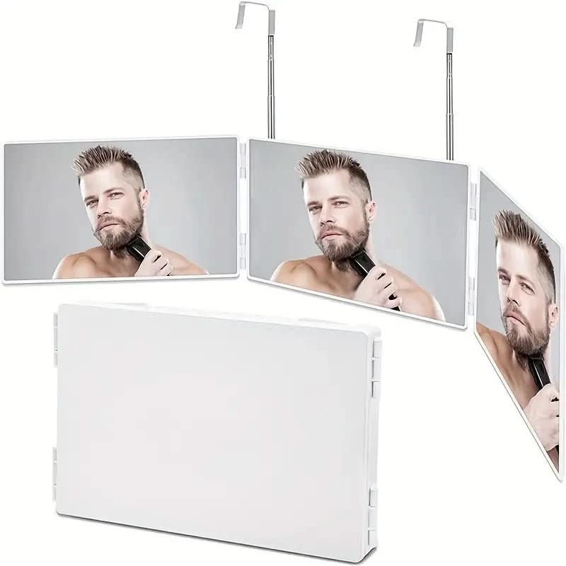 TRIFLEX Spiegel – 3-Wege-Frisier-Spiegel Mit Verstellbaren Haken Und Faltbarem Design