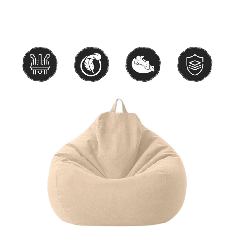 CasaLino – Luxuriöser Leinen Sitzsack Mit Füllung