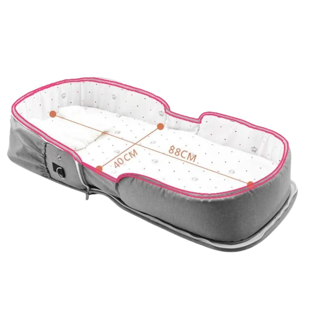 Baby Reisebett mit Wickeltasche – Tragbares 2-in-1 Bett für Unterwegs