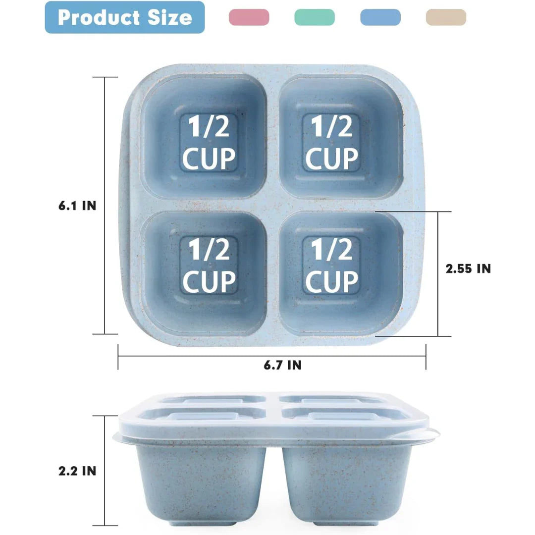 Bento-Style 4-Fach Meal-Prep-Boxen im 4er-Pack – Nachhaltig und Praktisch