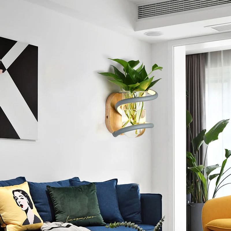 VASELUX – Wandleuchte aus Holz mit integrierter LED & dekorativer Vase 2