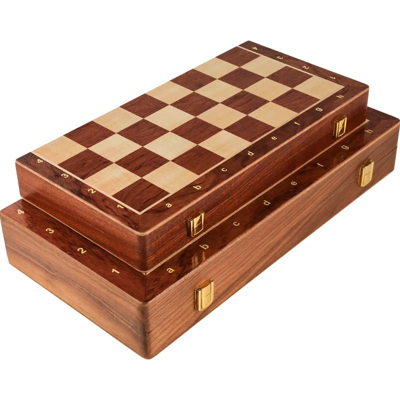 WALNORIS – Premium-Schachset aus Holz mit klassischem, klappbarem Walnussholzbrett 7