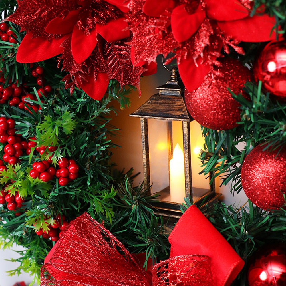 WREATHLUME – Weihnachtslaternenkranz mit Ornamenten und gemütlichem Schein 5