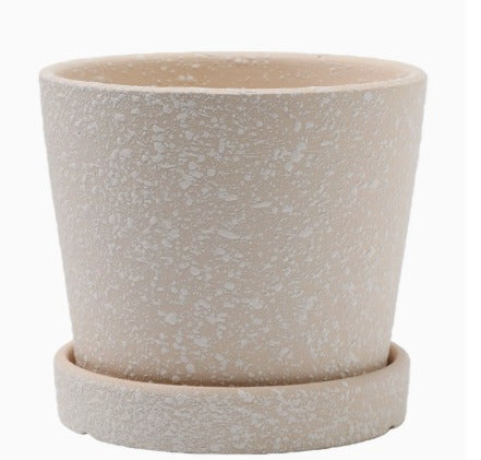SPLASH Blumentopf mit Untersetzer – Künstlerischer Pflanztopf mit modernem Sprenkel-Design