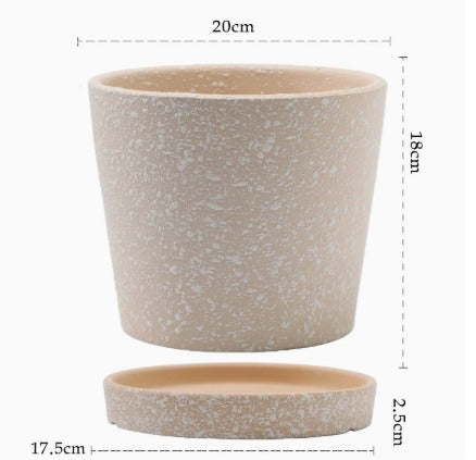 SPLASH Blumentopf mit Untersetzer – Künstlerischer Pflanztopf mit modernem Sprenkel-Design