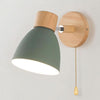 YADIEL Wand Lampe – Nordische Wandlampe Aus Holz Mit Zugschalter