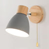 YADIEL Wand Lampe – Nordische Wandlampe Aus Holz Mit Zugschalter