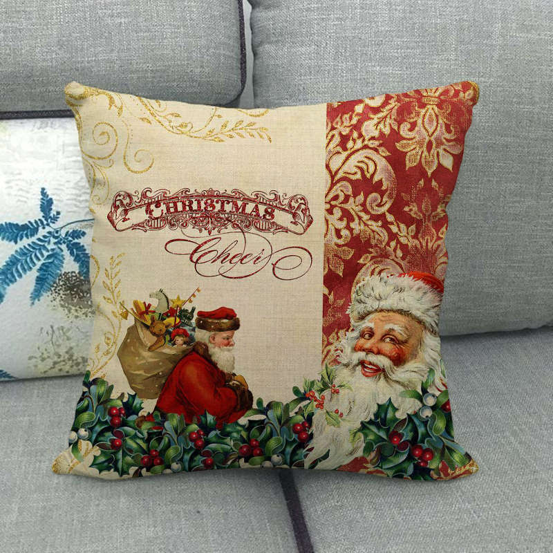 YULECUSH – Festlicher 18-Zoll-Kissenbezug mit verstecktem Reißverschluss für die Weihnachtsdekoration 17