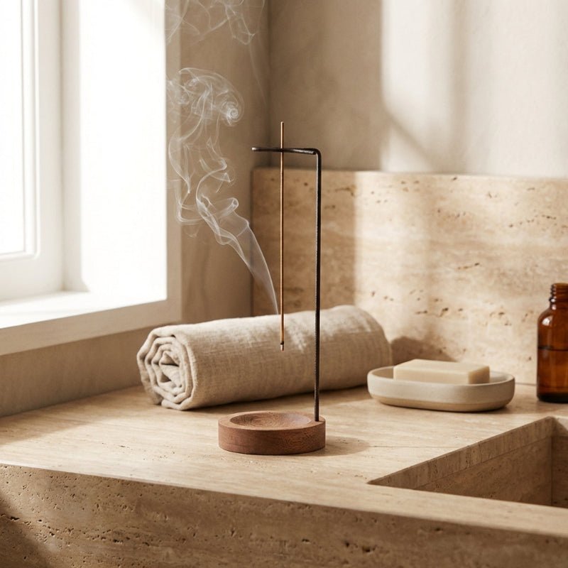 ZENWOOD - Minimalistischer Räucherstäbchenhalter aus Walnussholz für Meditation 3