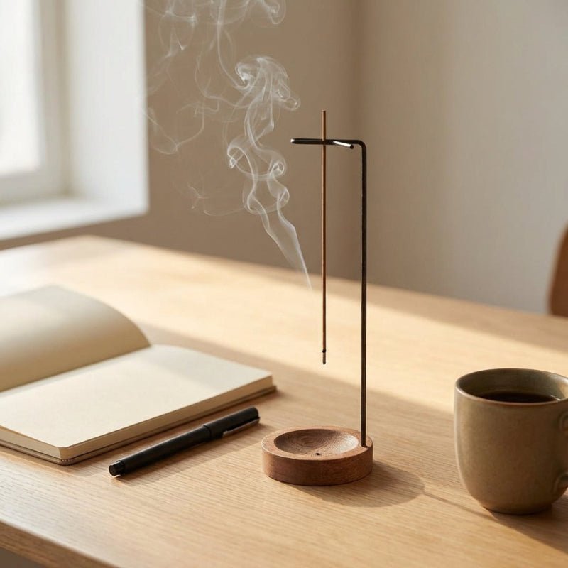 ZENWOOD - Minimalistischer Räucherstäbchenhalter aus Walnussholz für Meditation 5