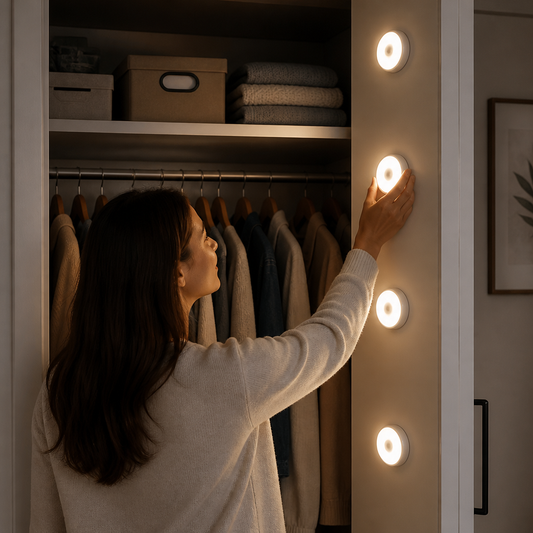 Wiederaufladbares LED Sensorlicht (4er-Set) – Magnetisch und automatisch für vielseitige Anwendungen