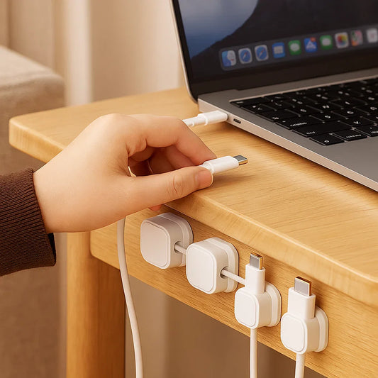 Magnetischer Kabel-Organisator - Selbstklebendes Kabelmanagement 6er Set