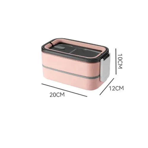 2-schichtige Edelstahl Bento-lunchbox Mit Verschlussdeckel