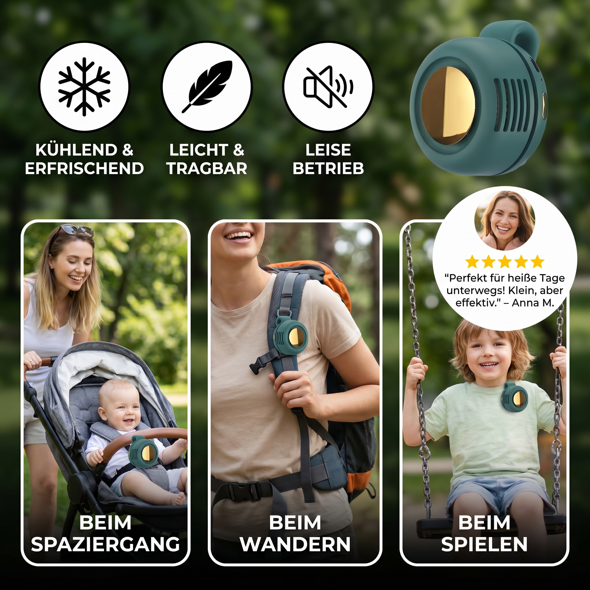 Tragbarer Clip Ventilator für unterwegs