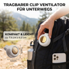 Tragbarer Clip Ventilator für unterwegs
