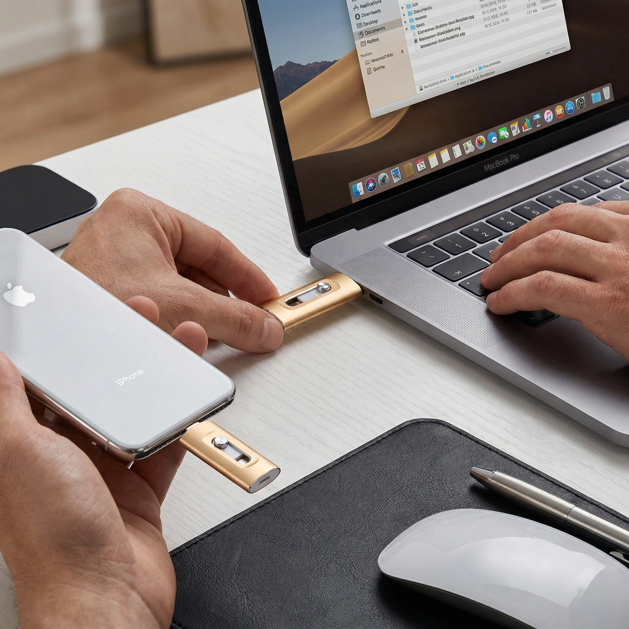 3-in-1 USB-Speicherstick – High-Speed USB 3.0 OTG-Stick mit Type-C-Adapter für ältere Smartphone & PC