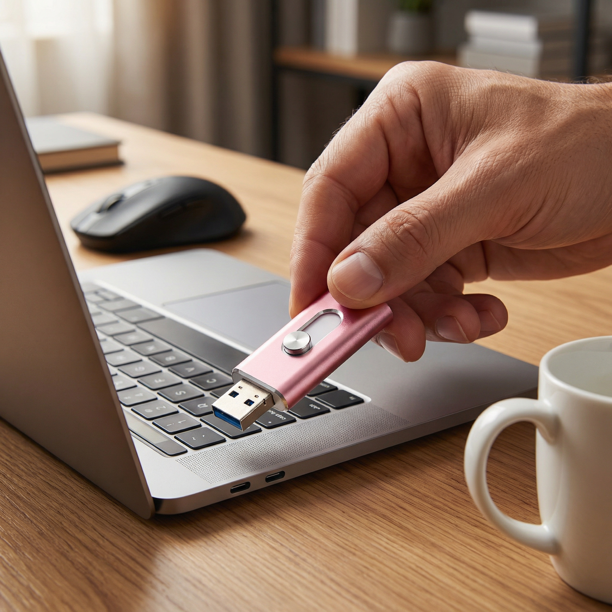 3-in-1 USB-Speicherstick – High-Speed USB 3.0 OTG-Stick mit Type-C-Adapter für ältere Smartphone & PC