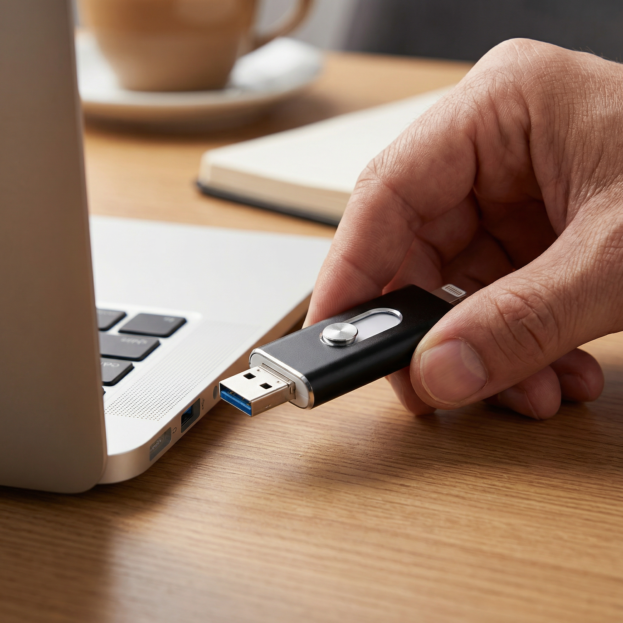 3-in-1 USB-Speicherstick – High-Speed USB 3.0 OTG-Stick mit Type-C-Adapter für ältere Smartphone & PC