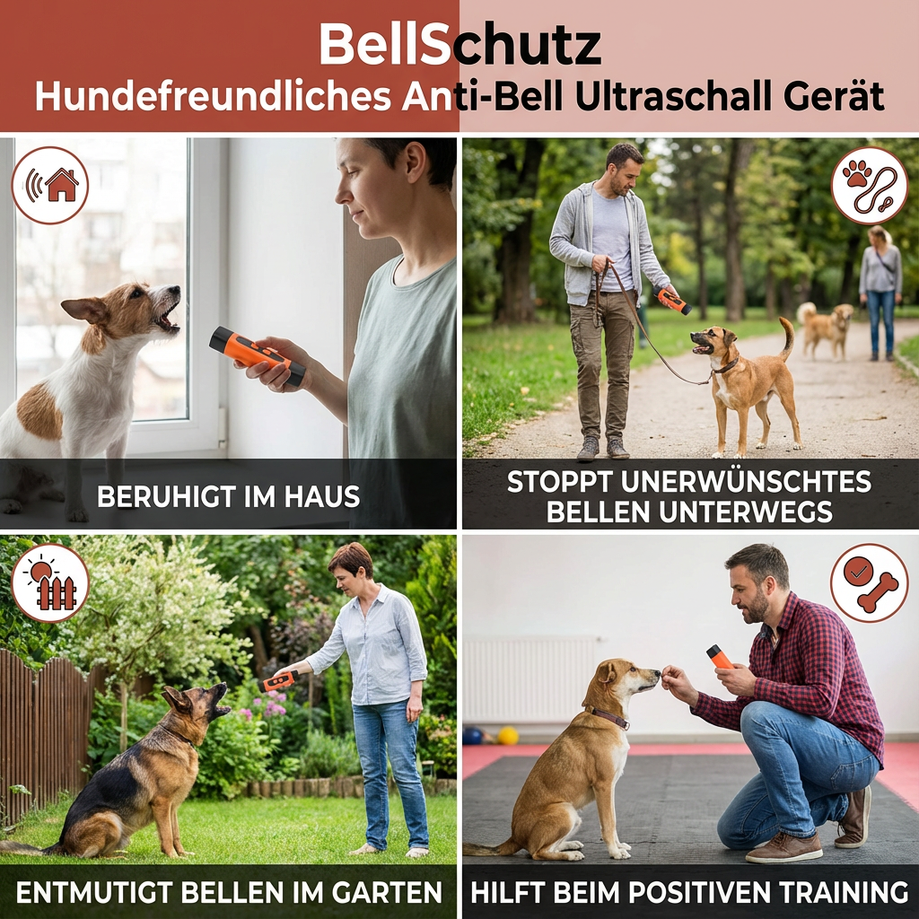 BellSchutz - Hundefreundliches Anti-Bell Ultraschall Gerät