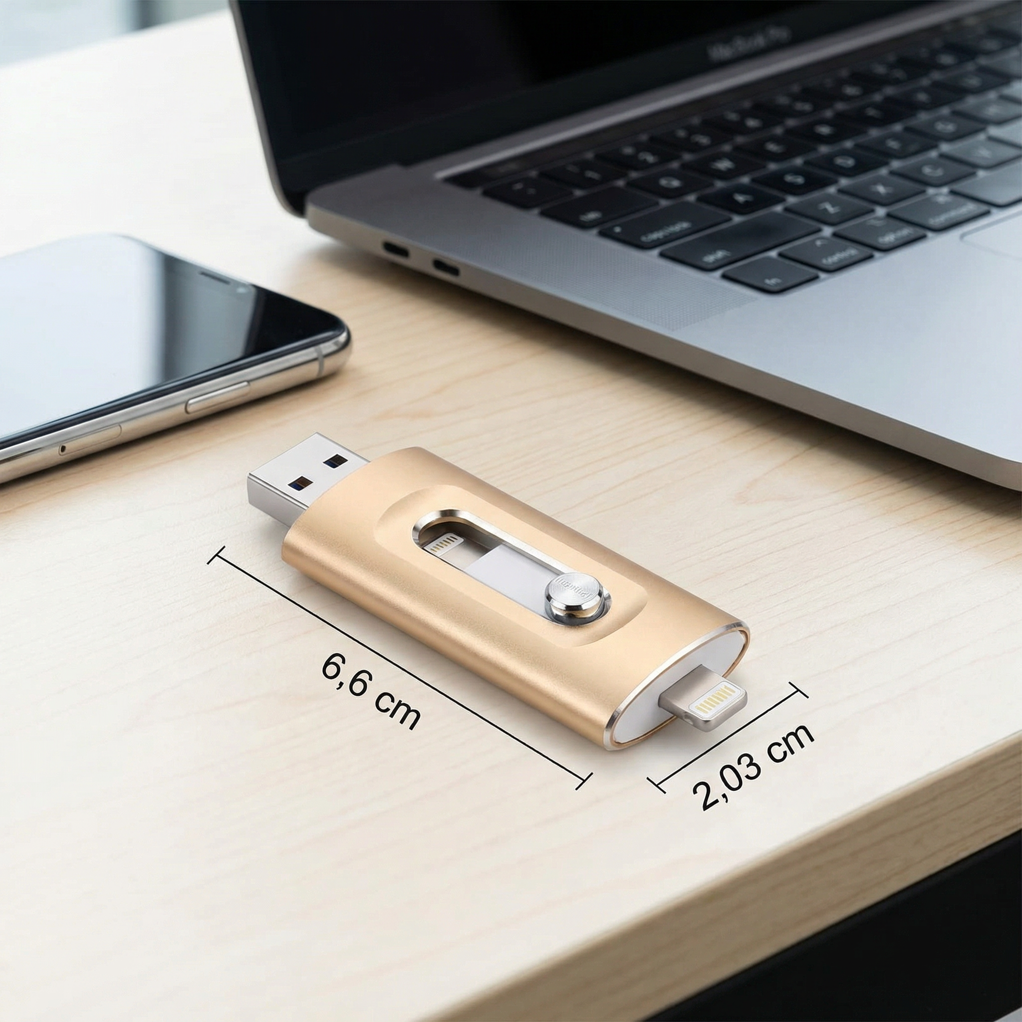3-in-1 USB-Speicherstick – High-Speed USB 3.0 OTG-Stick mit Type-C-Adapter für ältere Smartphone & PC