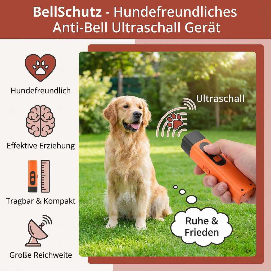 BellSchutz - Hundefreundliches Anti-Bell Ultraschall Gerät