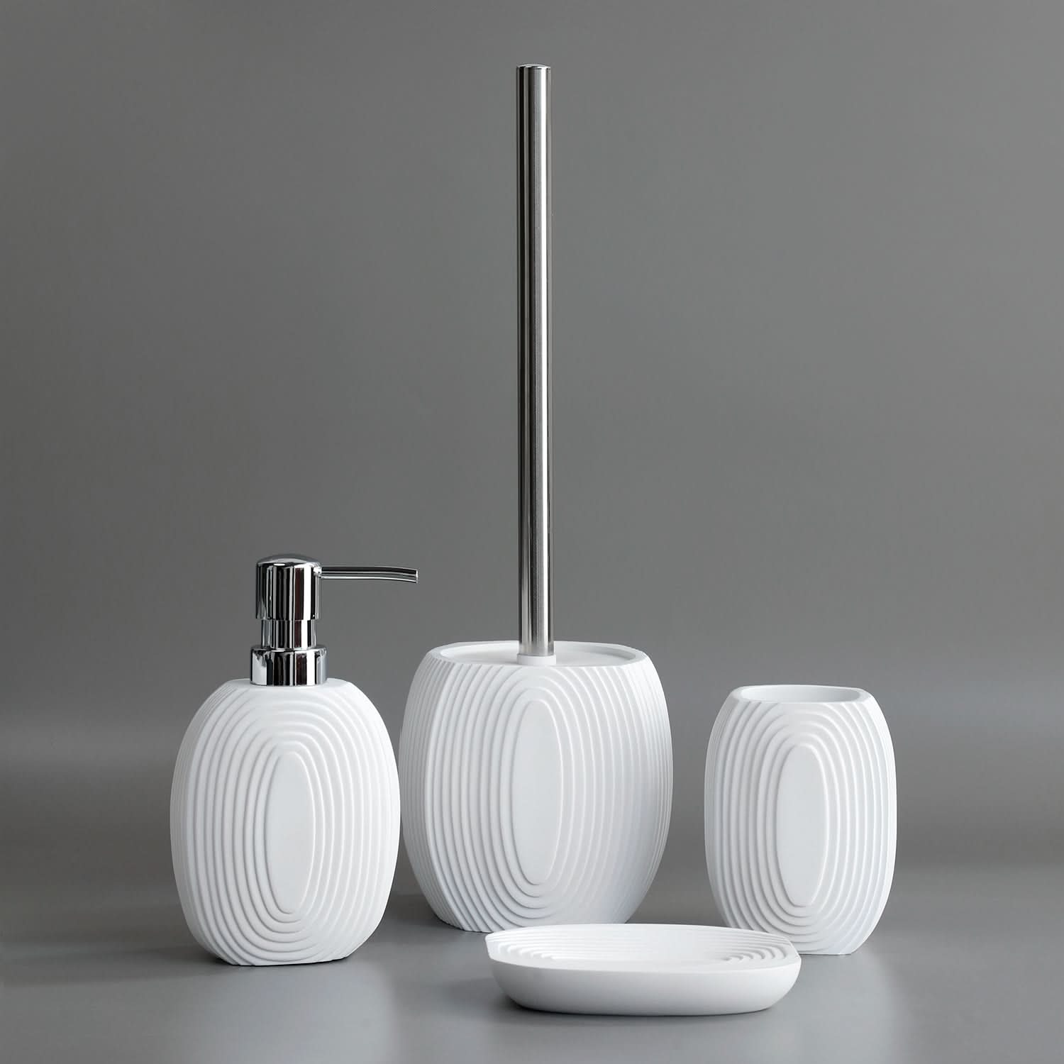 BathLux - 4teiliges Badezimmer-Accessoires-Set