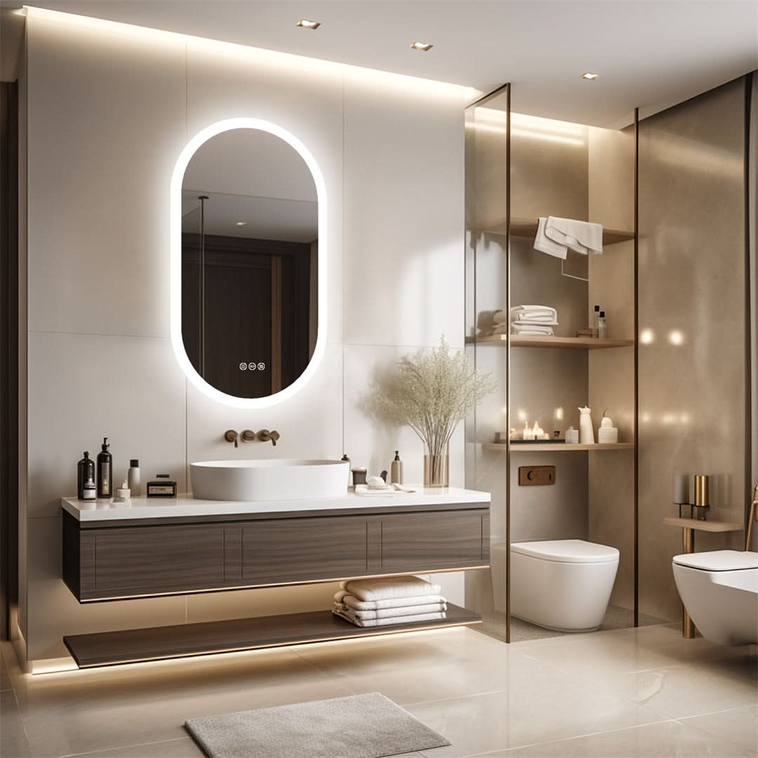 Mirona Beleuchteter Spiegel Badezimmer Modernes Design Optimale Ausleuchtung