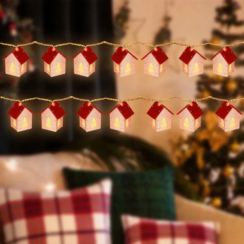 Holz-Weihnachtshäuser mit LED-Beleuchtung für Festliche Dekoration