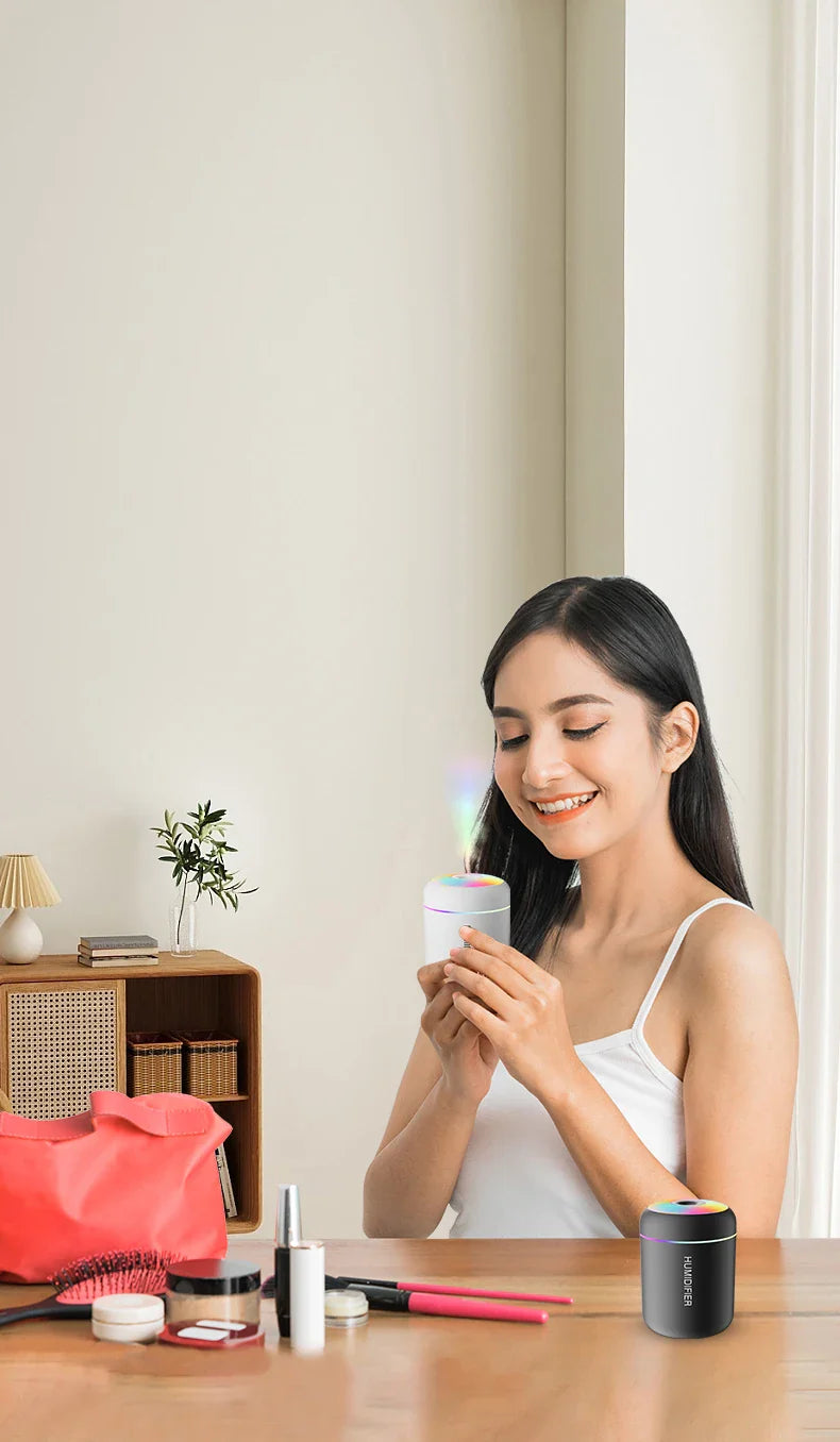Kompakter Luftbefeuchter Mit Aromatherapie USB-Betrieben Für Auto Und Schlafzimmer