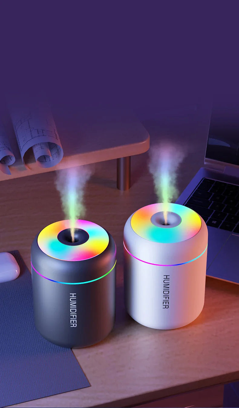 Kompakter Luftbefeuchter Mit Aromatherapie USB-Betrieben Für Auto Und Schlafzimmer
