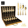 Luxuriöses 24-teiliges Gold-Besteckset mit Eleganter Verzierung