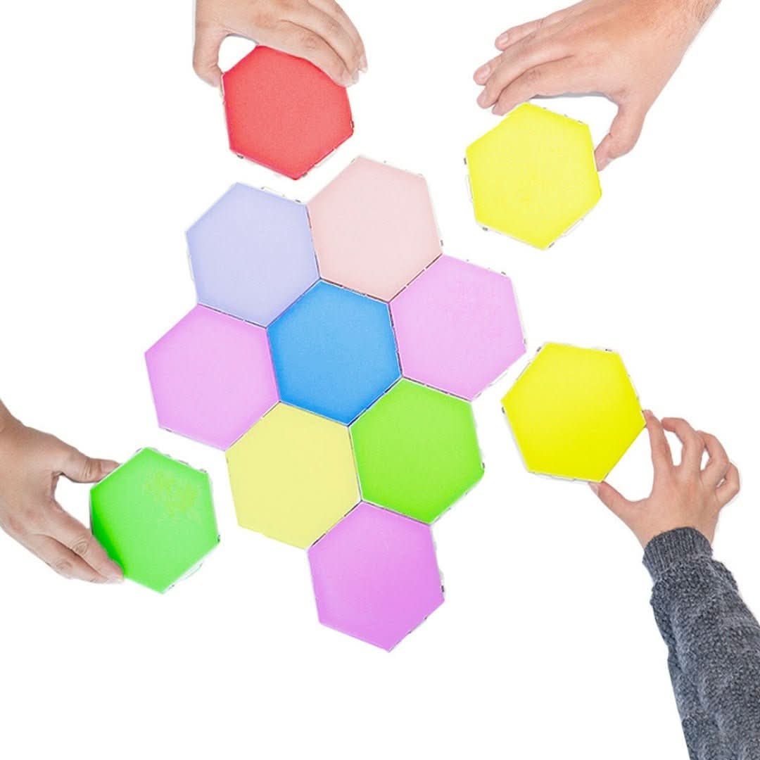 Interaktive Sechseckige LED-Panels mit RGB-Farbsteuerung und Musik-Synchronisation