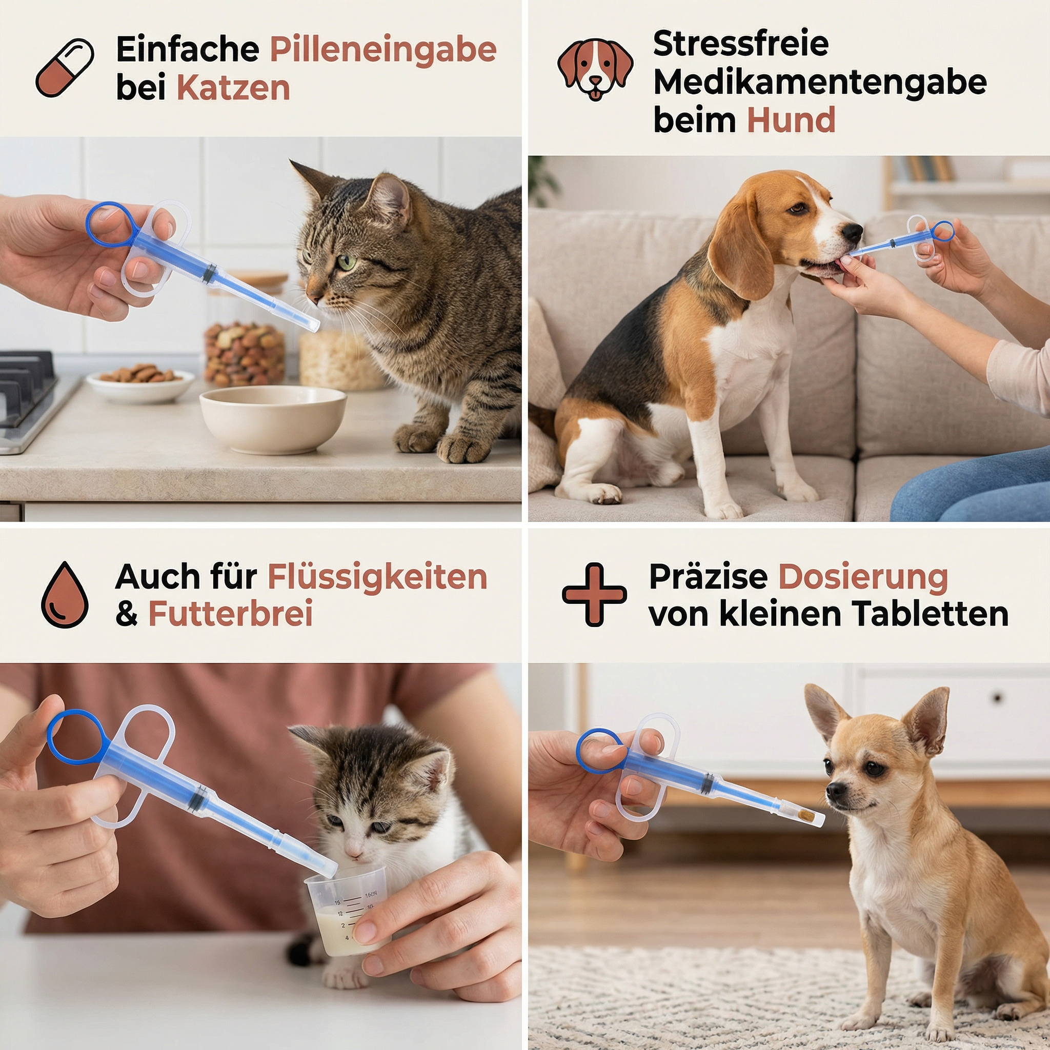 Tablettengeber für Haustiere – Einfacher Medikamenten-Spender für Hunde & Katzen